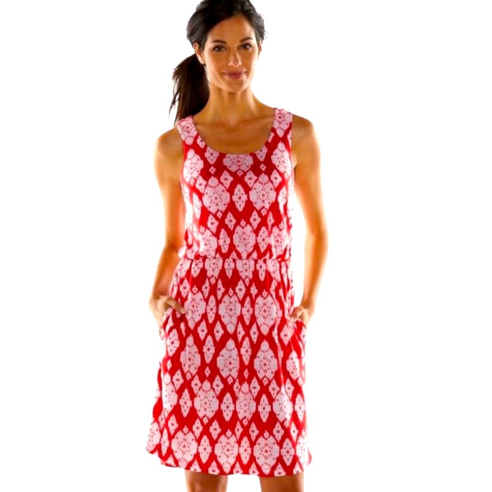 Sonoma Red & White Sundress with Pockets.